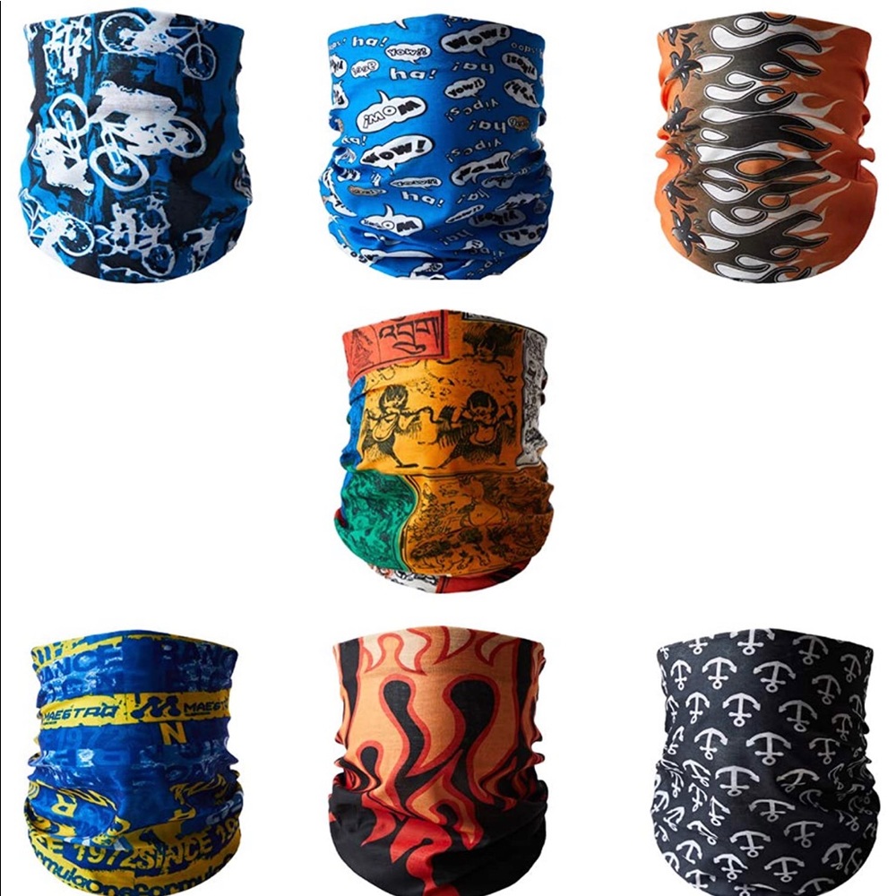 7 Pack Unisex Face Mask/Neck Gaiter